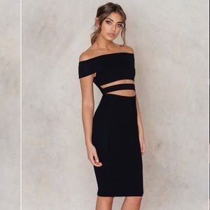 NWT NA-KD Black off the shoulder dress